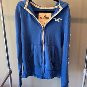 Y2K Vintage Hollister California Full Zip Hoodie Mens Large‎ Blue